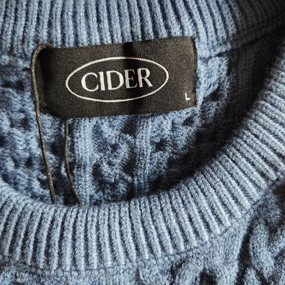 Cider Crop Sweater Vest Ruffle Pom Pom Cable Knit BOHO Blue Pink Orange LG NWT - Picture 12 of 14